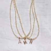 Shelly Crystal Pearl Initial Choker Necklace (Custom)