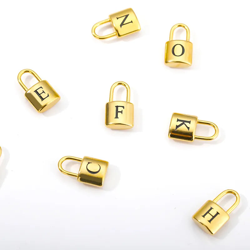 Ellie® Initial Love Lock 18k Gold Necklace