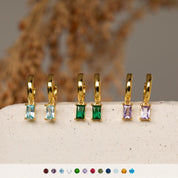 Bella Birthstone Huggies Earrings