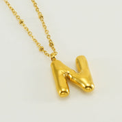 Bubble Letter Initial Necklace