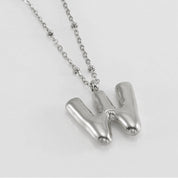 Bubble Letter Initial Necklace