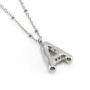 Bubble Letter Initial Necklace