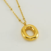 Bubble Letter Initial Necklace