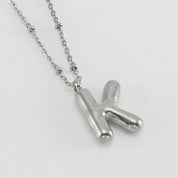 Bubble Letter Initial Necklace