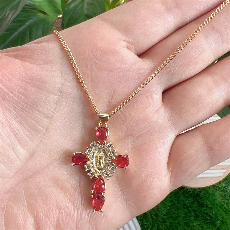 Valerie® Virgin Mary Cross Pendants