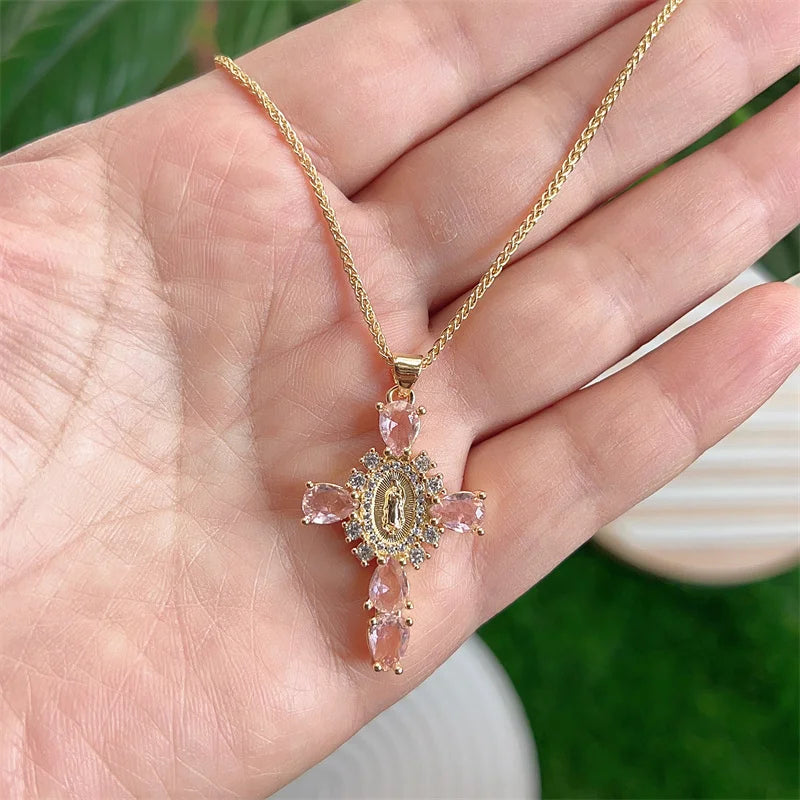 Valerie® Virgin Mary Cross Pendants
