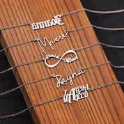 Shelly Crystal Name Custom Font Necklace