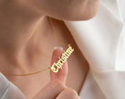 Shelly Crystal Name Custom Font Necklace