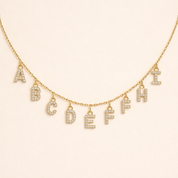 Shelly Crystal Initial Custom Necklace