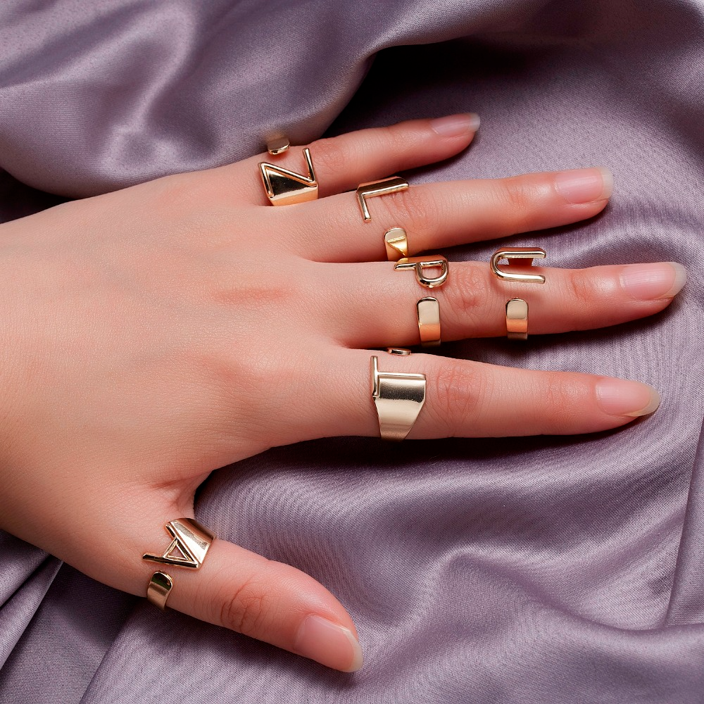 Chunky Initial Ring (adjustable size)