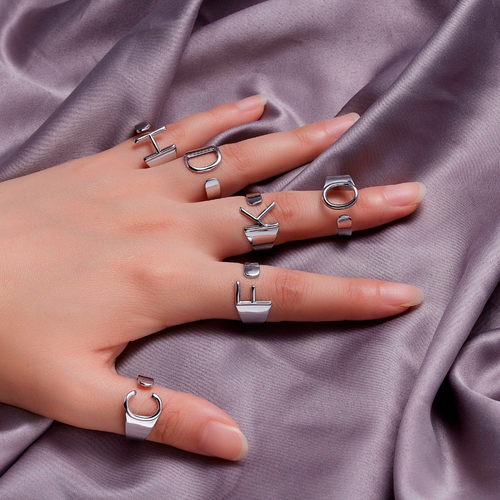 Chunky Initial Ring (adjustable size)
