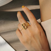 Chunky Initial Ring (adjustable size)