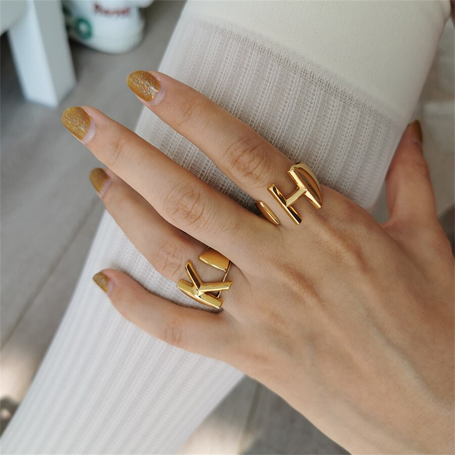 Chunky Initial Ring (adjustable size)